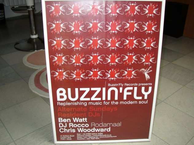 quadro poster buzzin fly records rare