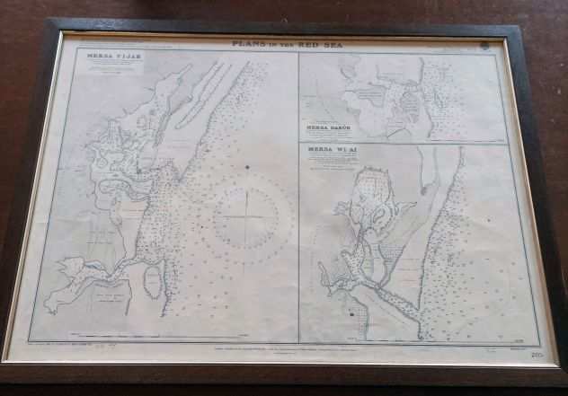 QUADRO STAMPA PLANS IN THE RED SEA. 75 x 54,5