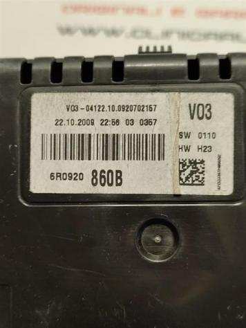 QUADRO STRUMENTI VOLKSWAGEN Polo 5deg Serie 6R0920860B CBZ (0917)