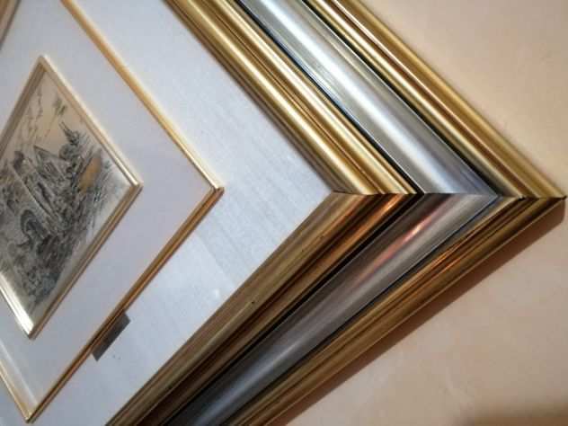 Quadro su Lastra in Argento Con Finitura Oro Roma