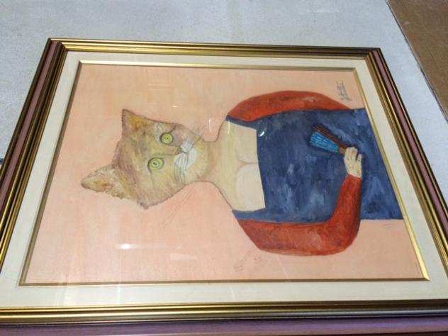 Quadro TitoloLa Donna Gatto Euro 100