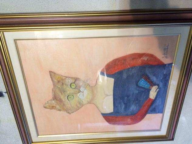 Quadro TitoloLa Donna Gatto Euro 100