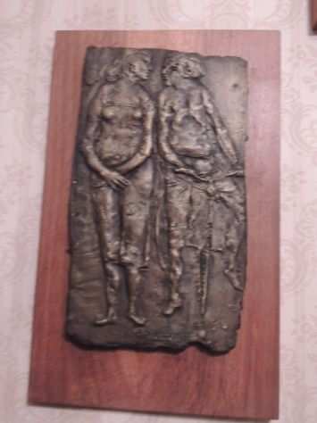 Quattro bassorilievi in bronzo su legno dello scultore Pulcinelli Silvano