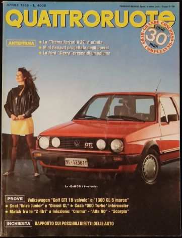 Quattroruote 366 04-1986 Golf Gti 16v-Golf 1300-Match fra 2000 Alfa Romeo 90 2.0