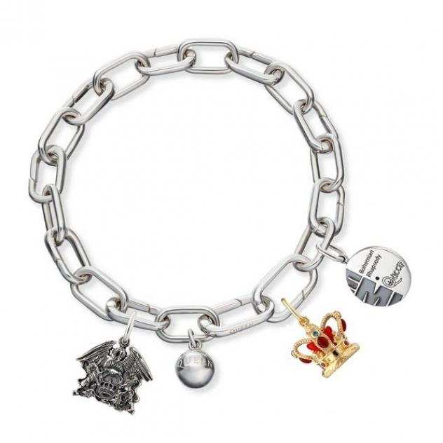 Queen - The Official Queen Silver Charm Bracelet with 3 Charms - Cofanetto in edizione limitata - Varie incisioni (come mostrato in descrizione) - 202