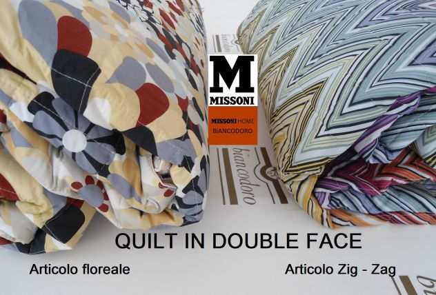 Quilt trapuntine copriletti MISSONI matrimoniali tre modelli