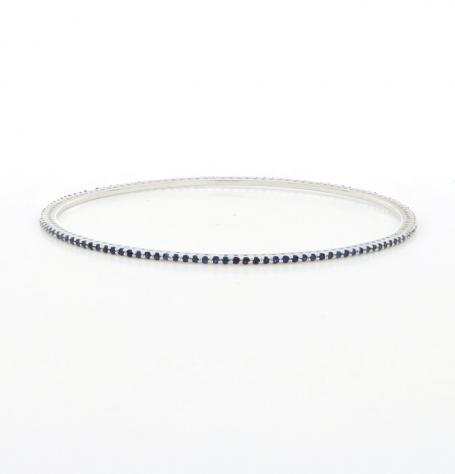 quot No Reserve Price quot - 1.50 ct. - 18 carati Oro bianco - Bracciale Zaffiri