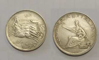 R55 - RARAE LIRE 500 1961 ARGENTO