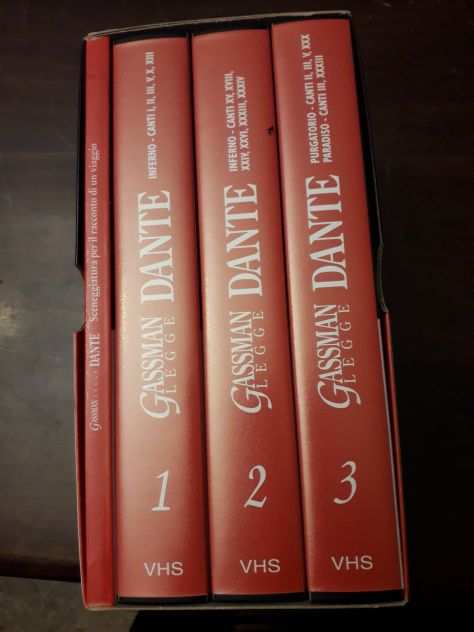 Raccolta completa GASSMAN LEGGE DANTE, nuova, del 1996, 3 VHS e 1 VOLUME