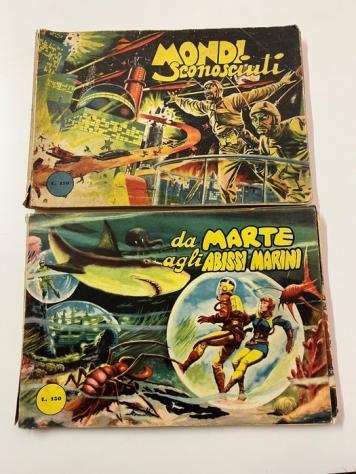 Raccolta Fantascieza 2x - Rodolfo Capriotti Albi de lavventura - Mondi Sconosciuti - da Marte agli Abissi - Brossura - Prima edizione - (1955)