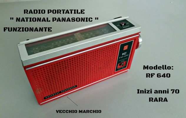 Radio vintage quot NATIONAL PANASONIC quot Modello RF 640 , Anni 70 Funzionante