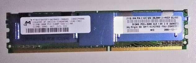 RAM 512MB DDR2 667 CL5 ECC PC2-5300