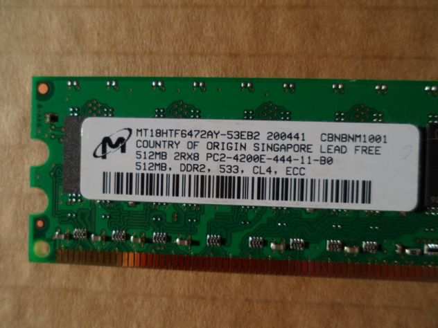 RAM DDR-2 DDR2 DDR 2 PC2-4200 533 MHz ECC 512 MB