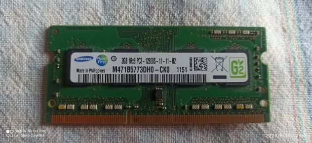 Ram so-dimm x Portatili 2GB PC3 12800S Samsung DDR3