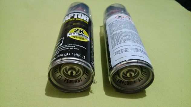 Raptor Spray Nero ( 2 bombolette spray ) vernice antigraffio 0,4 L