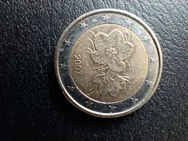 Rara moneta 2 euro finlandia fiori anno 2007