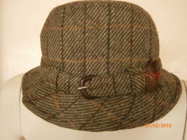 Raro cappello Battersby in feltro verdemarroncino tg.58