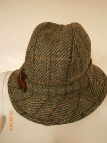 Raro cappello Battersby in feltro verdemarroncino tg.58