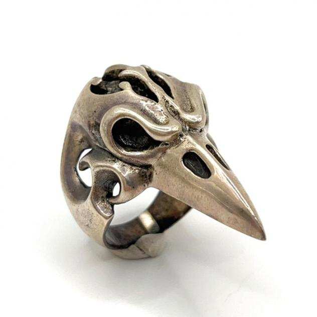 raven skull - 925 Argento - Anello