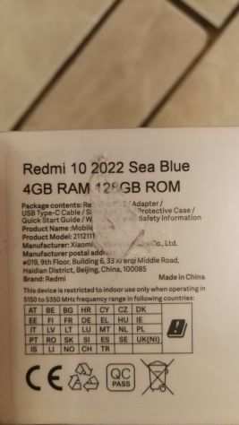 Redmi 10 2022 imballato 4 128