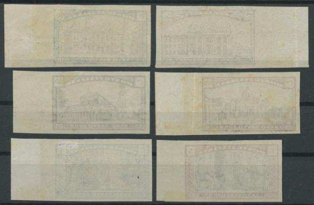 Regno dItalia 1924 - Anno Santo la serie completa non dentellata bordo di foglio nuova con gomma - Sassone n.169c174c