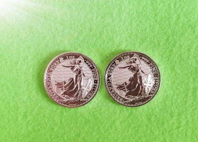 Regno Unito. 2 Pounds 2023 Britannia, Royal Mint 2 x 1 oz .999