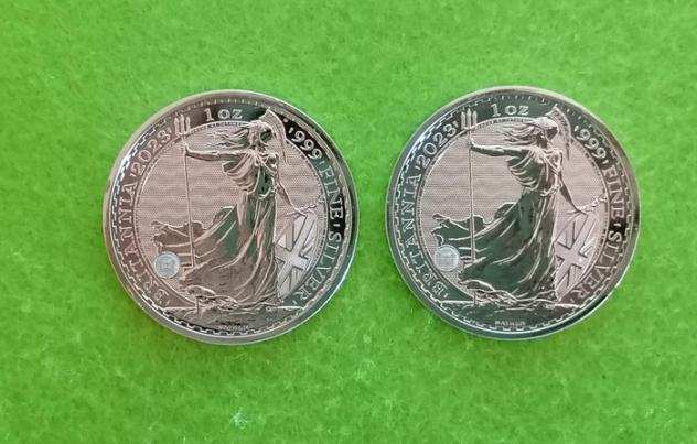 Regno Unito. 2 Pounds 2023 Britannia, Royal Mint 2 x 1 oz .999