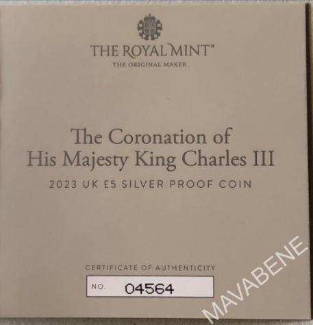 Regno Unito. 5 Pounds 2023 Coronation King Charles III PROOF