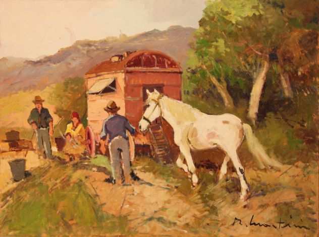 Renzo Martini pittore quadro Lavoro nei campi