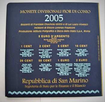 Rep. Di San Marino-Monete Divisionali FDC-anno 2005