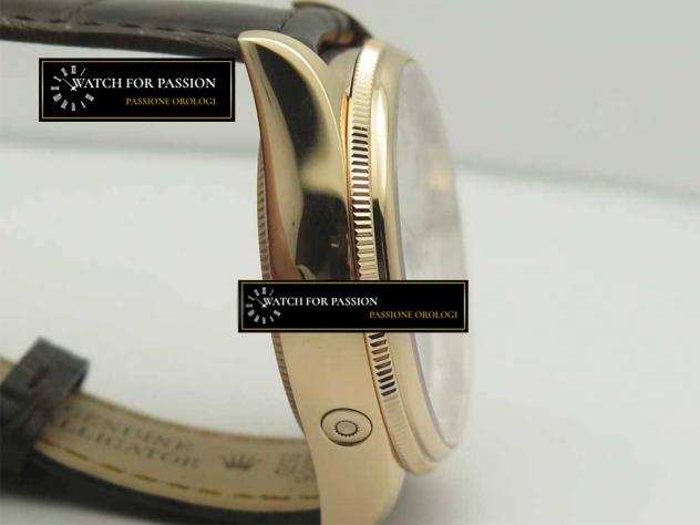 REPLICA ROLEX CELLINI MOON RG RXW BEST EDITION QUADRANTE BIANCO SU CINTURINO IN PELLE MARRONE