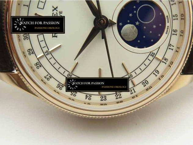 REPLICA ROLEX CELLINI MOON RG RXW BEST EDITION QUADRANTE BIANCO SU CINTURINO IN PELLE MARRONE