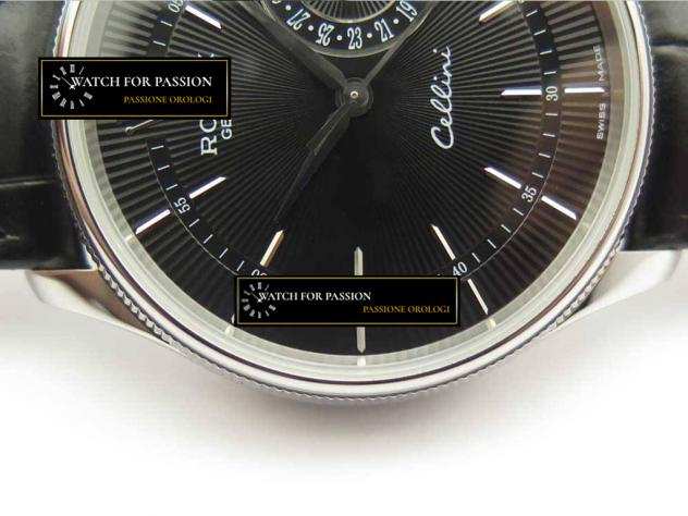 REPLICA ROLEX CELLINI REAL DATE BEST EDITION QUADRANTE NERO E LANCETTE NERE, CINTURINO NERO IN PELLE