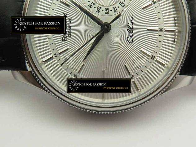 REPLICA ROLEX CELLINI REAL DATE SS MK BEST EDITION QUADRANTE ARGENTO, SU CINTURINO NERO IN PELLE