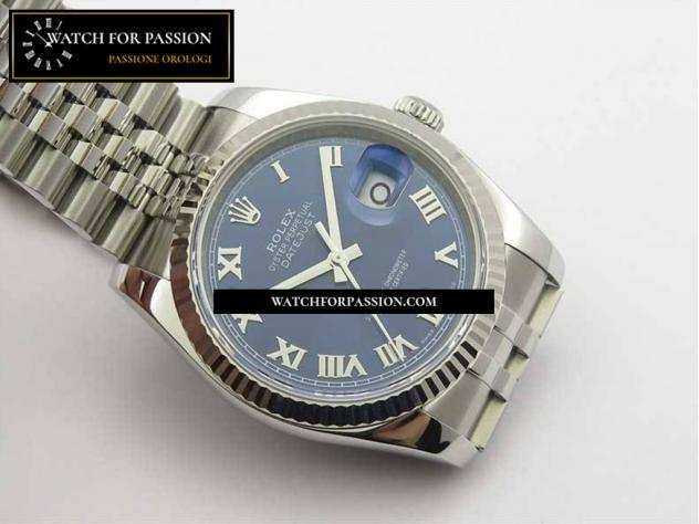 REPLICA ROLEX DATEJUST 36 SS 116234 BEST EDITION 904L QUADRANTE BLUE IN ACCIAIO CON NUMERI ROMANI SU BRACCIALE JUBILEE