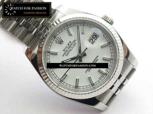 REPLICA ROLEX DATEJUST 36 SS 116234 BEST EDITION 904L QUADRANTE IN ACCIAIO BIANCO SU BRACCIALE JUBILEE