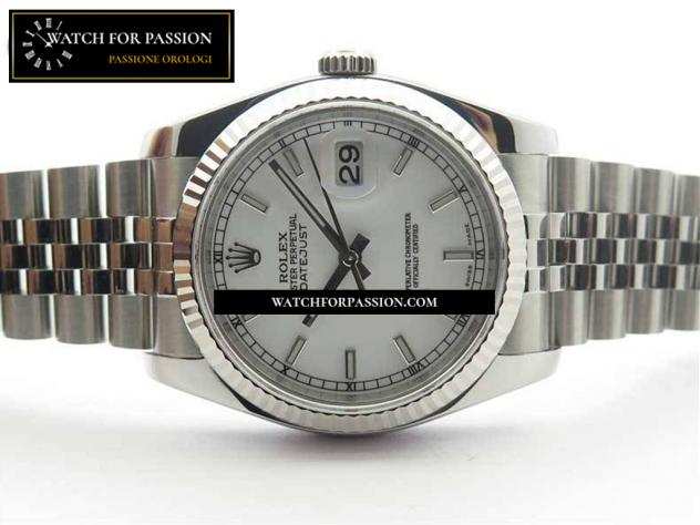 REPLICA ROLEX DATEJUST 36 SS 116234 BEST EDITION 904L QUADRANTE IN ACCIAIO BIANCO SU BRACCIALE JUBILEE