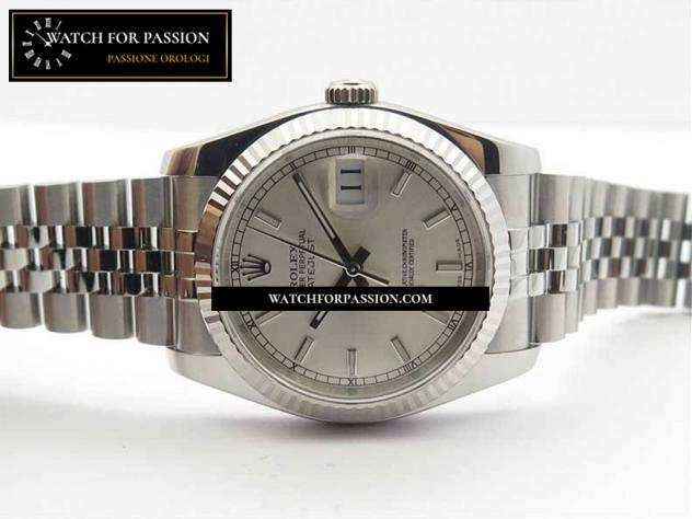 REPLICA ROLEX DATEJUST 36 SS 116234 BEST EDITION 904L QUADRANTE IN ACCIAIO E ARGENTO SU BRACCIALE OYSTER