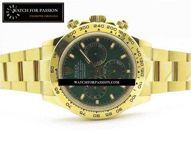 REPLICA ROLEX DAYTONA 116508 YG BEST EDITION 904L SS CASSA E BRACCIALE QUADRANTE VERDE