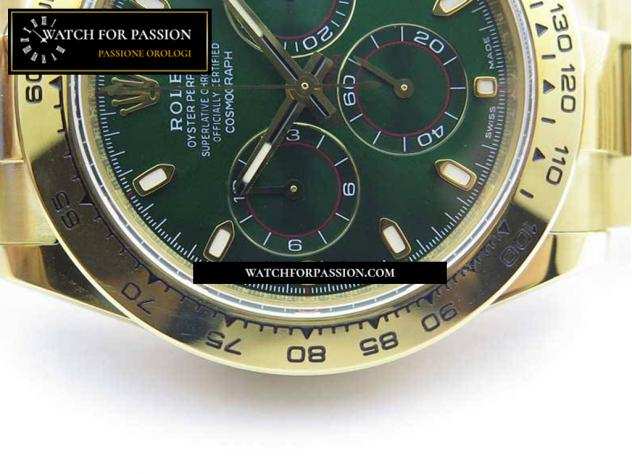 REPLICA ROLEX DAYTONA 116508 YG BEST EDITION 904L SS CASSA E BRACCIALE QUADRANTE VERDE