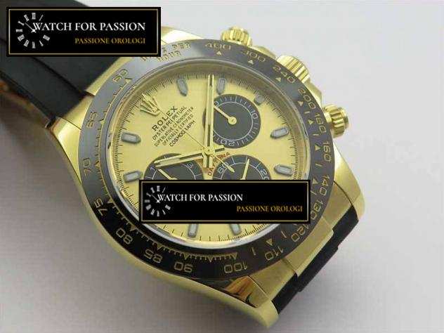 REPLICA ROLEX DAYTONA 116518 BEST EDITION YG PLACCATO 904L SS CASSA YG  QUADRANTE NERO SU CINTURINO IN GOMMA NERO