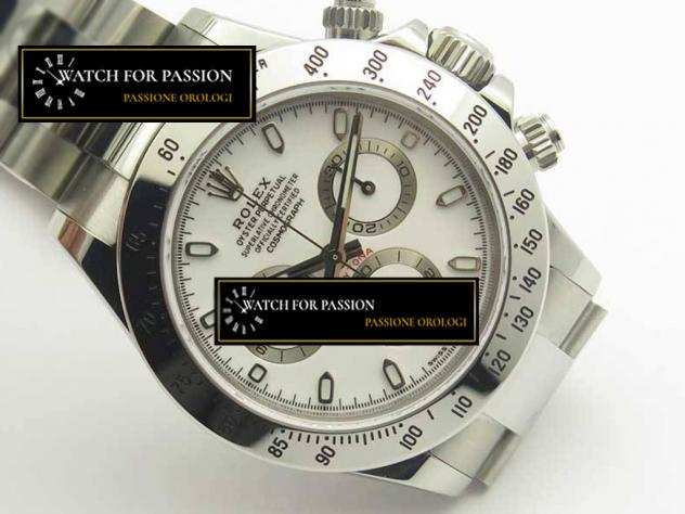 REPLICA ROLEX DAYTONA 116520 BEST EDITION 904L SS CASSA E BRACCIALE QUADRANTE BIANCO