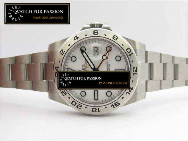 REPLICA ROLEX EXPLORER II 42MM 216570 NERO 904L SS GMF 11 QUADRANTE BIANCO BEST EDITION SU BRACCIALE