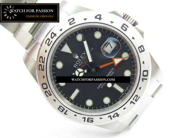 REPLICA ROLEX EXPLORER II 42MM 216570 NERO 904L SS GMF MIGLIORE EDIZIONE QUADRANTE NERO SU BRACCIALE (CORRETTA PILE A MANO)