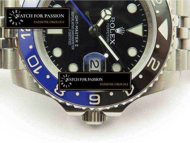 REPLICA ROLEX GMT-MASTER II 126710 BLACK  BLUE CERAMIC BEZEL 904L SS BEST EDITION QUADRANTE NERO SU BRACCIALE JUBILEE 904L