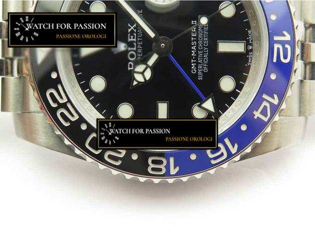 REPLICA ROLEX GMT-MASTER II 126710 BLACK  BLUE CERAMIC BEZEL 904L SS BEST EDITION QUADRANTE NERO SU BRACCIALE JUBILEE 904L