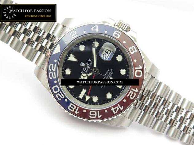 REPLICA ROLEX GMT MASTER II 126710 BLRO REAL CERAMIC 904L SS BEST EDITION ON BRACELET