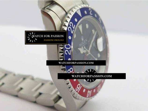 REPLICA ROLEX GMT-MASTER SS BP-MAKER BLU BLU  ROSSO QUADRANTE NERO SU BRACCIALE SS