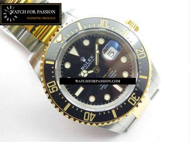 REPLICA ROLEX SEA-DWELLER TWO TONE SS  YG BEST EDITION QUADRANTE NERO SU BRACCIALE SS  YG