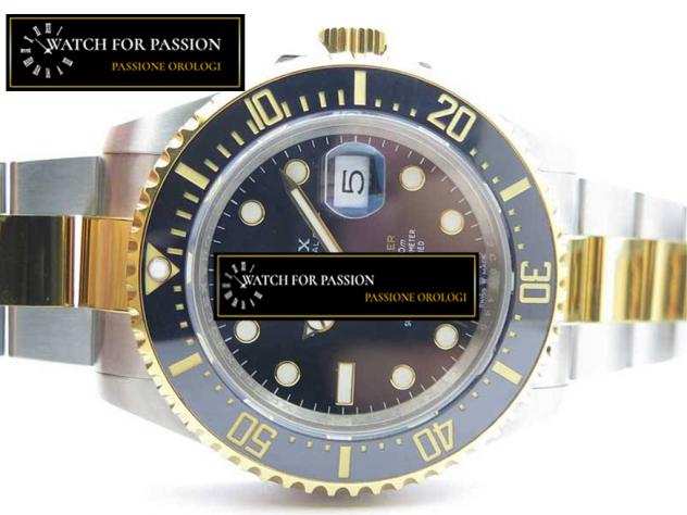 REPLICA ROLEX SEA-DWELLER TWO TONE SS  YG BEST EDITION QUADRANTE NERO SU BRACCIALE SS  YG